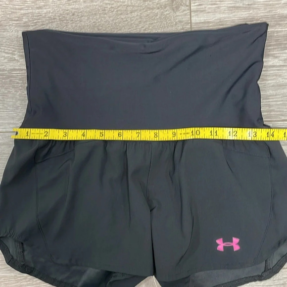 Under Armour Semi Fitted HeatGear Running Shorts High Rise Foldover Waist XS - Picture 10 of 16